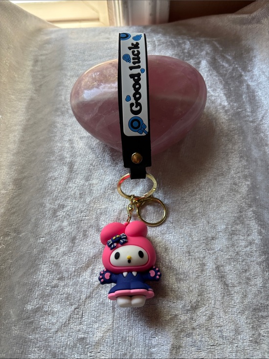 Sanrio Other - Sanrio My Melody Pink and Navy Keychain with Good Luck Strap